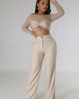 Khloie Top Taupe - Palazzo Couture Online