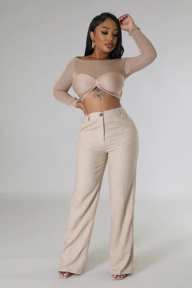 Khloie Top Taupe - Palazzo Couture Online