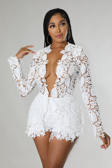 Lacey Days Short Set White - Palazzo Couture Online