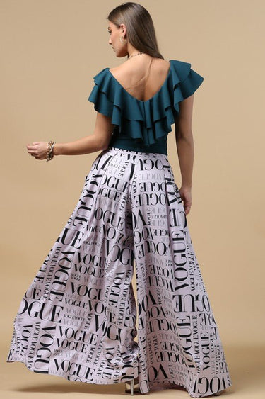 Lilac Vogue Wide Leg Palazzo Pants - Palazzo Couture Online