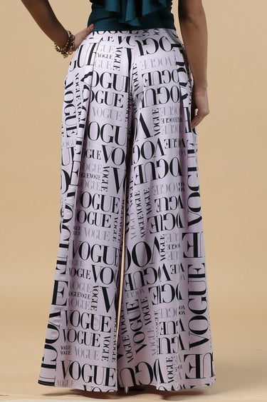 Lilac Vogue Wide Leg Palazzo Pants - Palazzo Couture Online