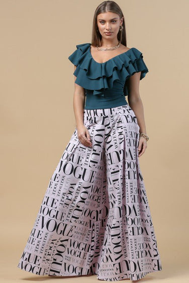 Lilac Vogue Wide Leg Palazzo Pants - Palazzo Couture Online