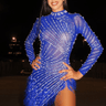 Look at Me Blue Mini Dress - Palazzo Couture Online