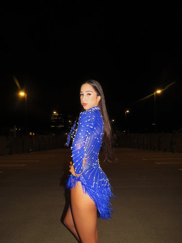 Look at Me Blue Mini Dress - Palazzo Couture Online
