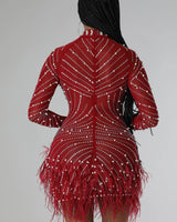 Look at Me Burgundy Mini Dress - Palazzo Couture Online