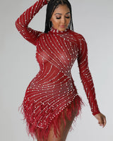 Look at Me Burgundy Mini Dress - Palazzo Couture Online