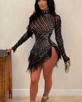 Look at Me Mini Dress (Black) - Palazzo Couture Online