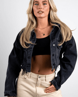 Lost Angeles Denim Jacket (Black) - Palazzo Couture Online