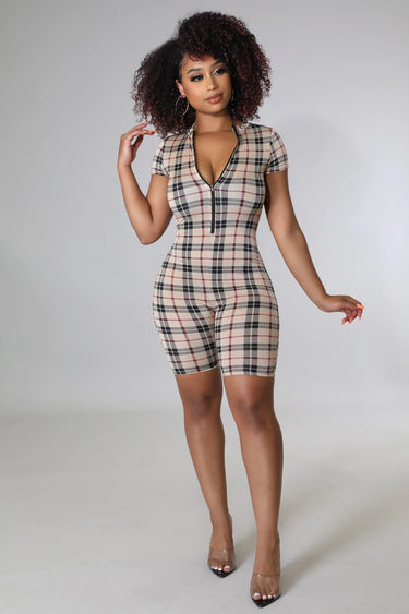 Love is in The air Romper Checkered - Palazzo Couture Online
