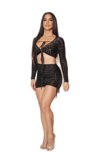 Love Mine Style Black Skirt Set - Palazzo Couture Online
