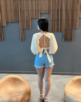 Lovely Free Denim Shorts - Palazzo Couture Online