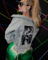 Miami Lifestyle Crop Jacket (Blue Denim) - Palazzo Couture Online