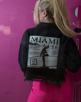 Miami Nights Crop Denim Jacket – Black - Palazzo Couture Online