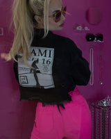 Miami Nights Crop Denim Jacket – Black - Palazzo Couture Online
