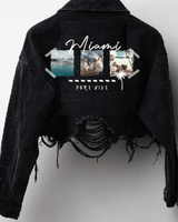 Miami Pura Vida Crop Jacket (Black Denim) - Palazzo Couture Online