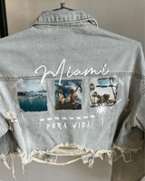 Miami Pura Vida Crop Jacket (Blue Denim) - Palazzo Couture Online
