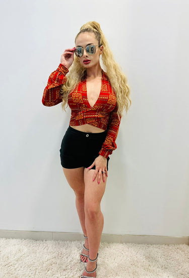 Milan Top (Red) - Palazzo Couture Online