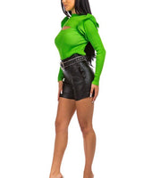 Molise Leather Shorts - Palazzo Couture Online