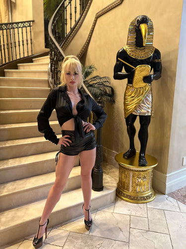 Monaco Silk Blouse (Black) - Palazzo Couture Online