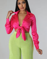 Monaco Silk Blouse (Fuschia) - Palazzo Couture Online