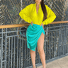 Never Ending Night Skirt and Top Set - Limon / Teal - Palazzo Couture Online