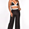 Passion and Love Black Pant Set - Black - Palazzo Couture Online