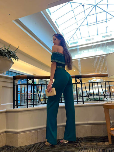 Passion Green Jumpsuit - Palazzo Couture Online
