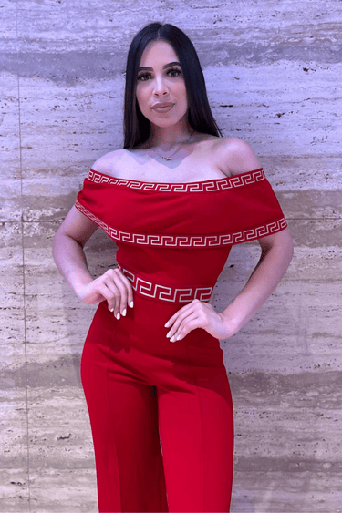 Passion Red Jumpsuit - Palazzo Couture Online
