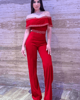 Passion Red Jumpsuit - Palazzo Couture Online