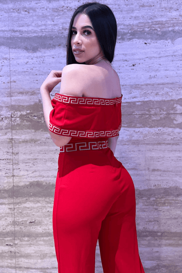 Passion Red Jumpsuit - Palazzo Couture Online