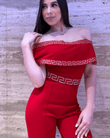 Passion Red Jumpsuit - Palazzo Couture Online