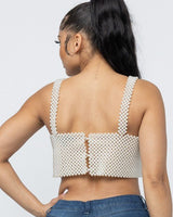 Pearl Pull Over Crop Top ( White) - Palazzo Couture Online