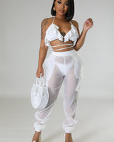 Poolside Days Pants White - Palazzo Couture Online
