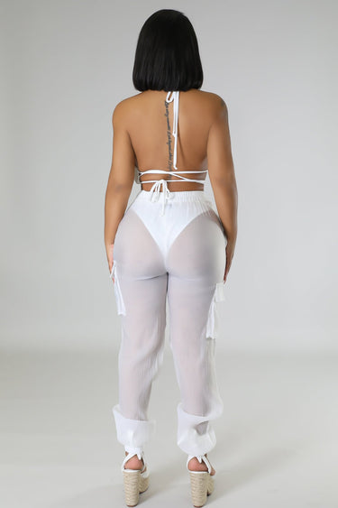 Poolside Days Pants White - Palazzo Couture Online