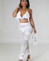 Poolside Days Pants White - Palazzo Couture Online