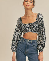 Printed Tie Back Crop Top - Palazzo Couture Online