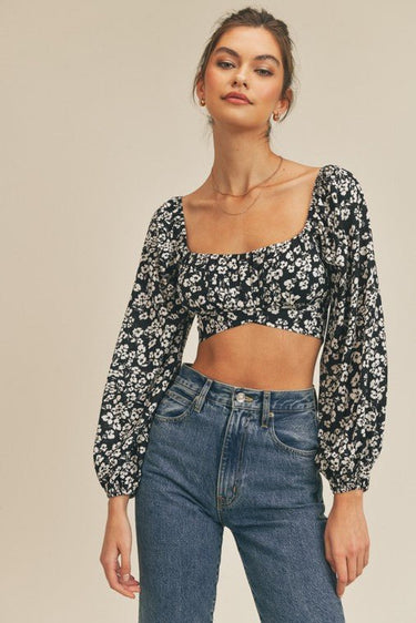 Printed Tie Back Crop Top - Palazzo Couture Online