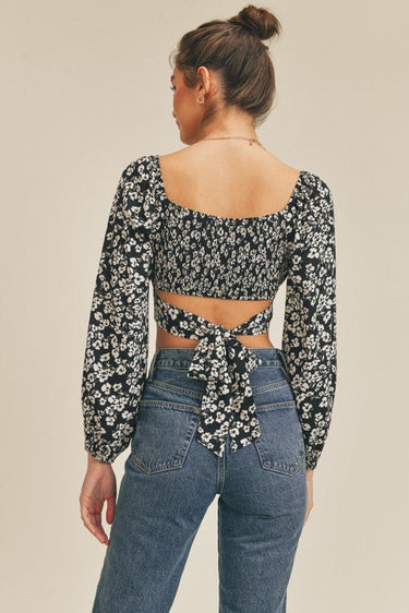 Printed Tie Back Crop Top - Palazzo Couture Online