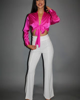 Return to Me Wide Pants (white) - Palazzo Couture Online