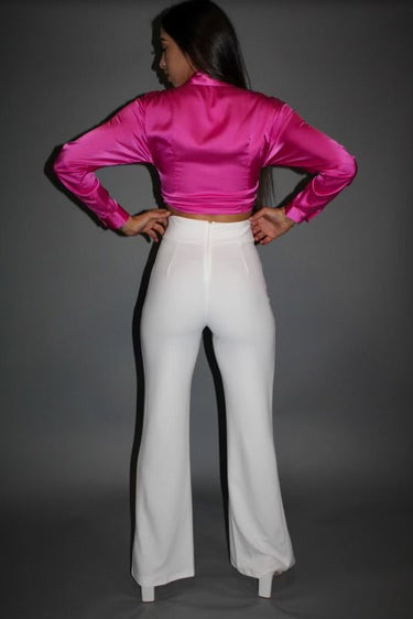 Return to Me Wide Pants (white) - Palazzo Couture Online