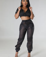 Rosaley Pant Set (Black) - Palazzo Couture Online