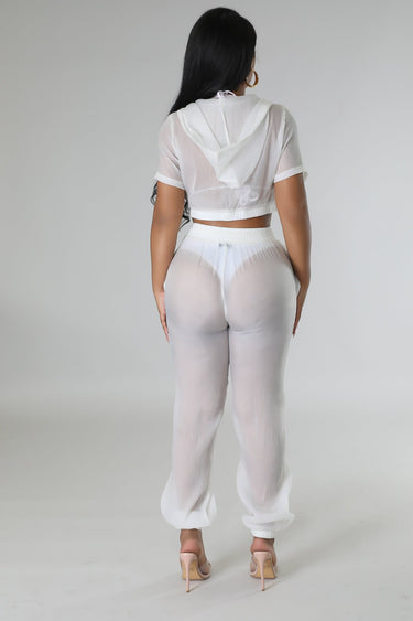 Rosaley Pant Set (White) - Palazzo Couture Online
