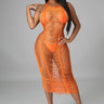 Sand In My Hair Orange Cover Up Dress - Palazzo Couture Online