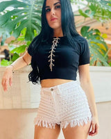 Secret keeper Top (Black) - Palazzo Couture Online