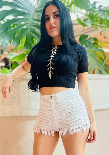 Secret keeper Top (Black) - Palazzo Couture Online