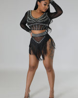 Seraphim Skirt Set (Black) - Palazzo Couture Online