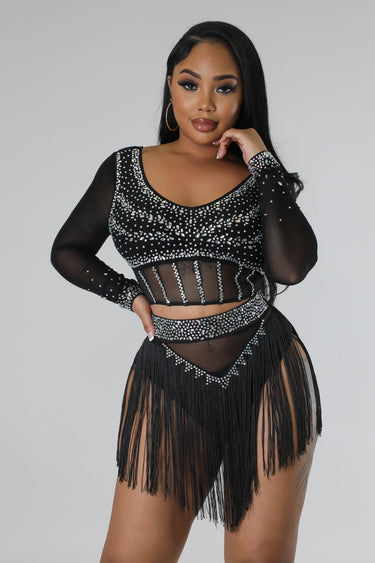 Seraphim Skirt Set (Black) - Palazzo Couture Online