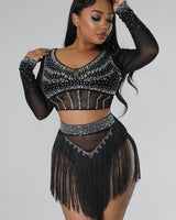 Seraphim Skirt Set (Black) - Palazzo Couture Online