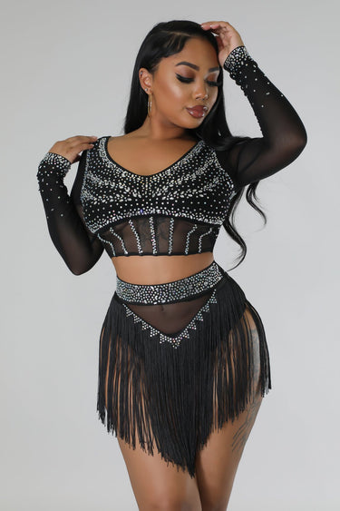 Seraphim Skirt Set (Black) - Palazzo Couture Online