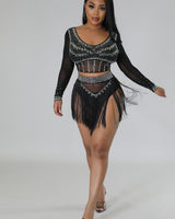 Seraphim Skirt Set (Black) - Palazzo Couture Online